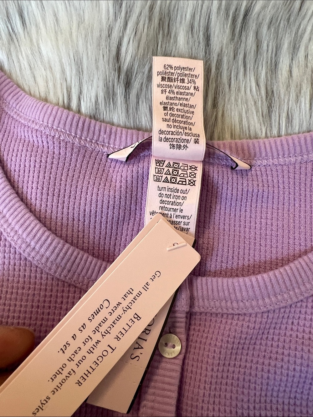 Victoria’s Secret Lilac Waffle Knit Two-Piece Lounge Set - Picture 4 of 12